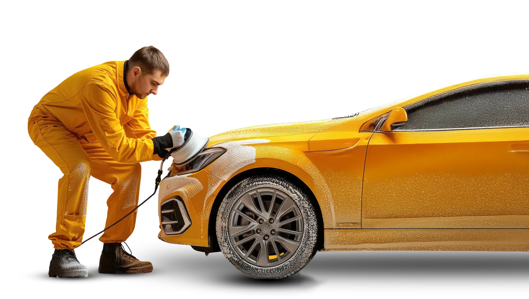 ceramic-coating in yellow car