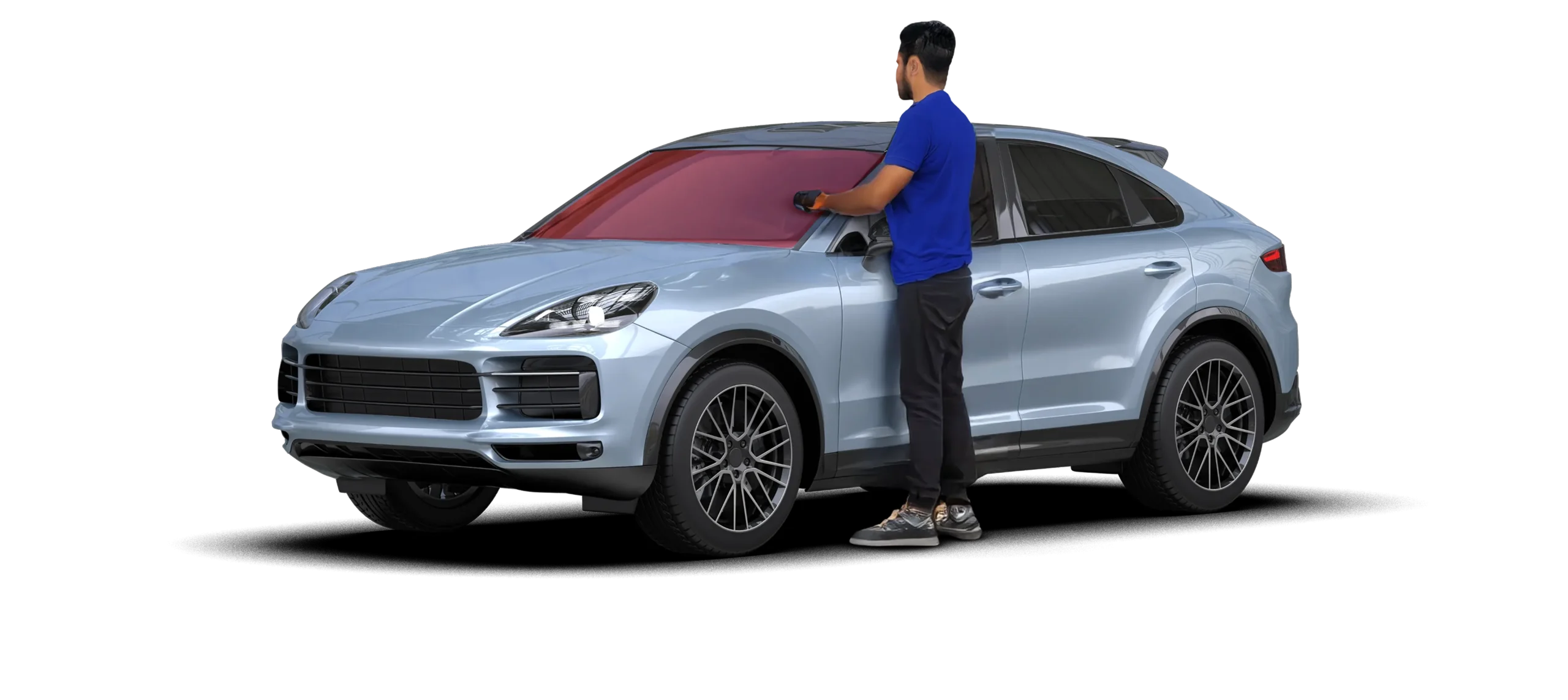 coolfilim covering front glass